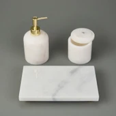 Bath 3'lü Mermer Banyo Seti - Beyaz thumbnail 3
