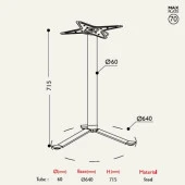 Toplanır Masa Ayağı 11.508 - Taban Çapı 64cm thumbnail 2