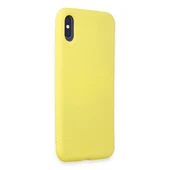 Apple İphone X Kılıf First Silikon - Sarı thumbnail 2