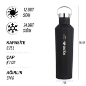 Igloo Pentagon Termos 750ml-SİYAH thumbnail 5
