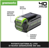 Greenworks 40V Akü 4Ah thumbnail 2