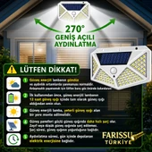100 LED Solar Hareket Sensörlü Dış Mekan Bahçe Lambası 1 Adet thumbnail 3