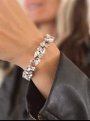 Geometrik Damla Çiçek Model Silver Renk Bileklik thumbnail 2