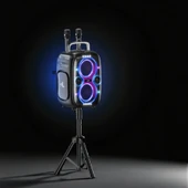M427 Premium Çift Mikrofonlu 650W Ekstra Bas Bluetooth Hoparlör thumbnail 3