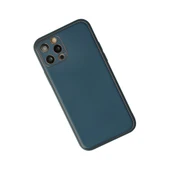 Apple İphone 12 Pro Max Kılıf Coco Deri Silikon Kapak - Mavi thumbnail 3