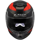 LS2 STREAM 2 ROAD MAT BLACK TITANIUM RED thumbnail 4