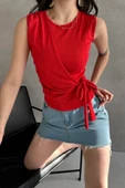 Askılı Önü Kruvaze Bağlamalı Bluz thumbnail 3