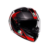 AGV K3 MPLK STRİGA BLACK GREY RED KAPALI KASK thumbnail 3