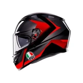 AGV K3 MPLK STRİGA BLACK GREY RED KAPALI KASK thumbnail 1