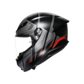 AGV KASK K6 S KARVE MATT BLACK GREY RED thumbnail 1