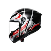 AGV KASK K6 S KARVE MATT BLACK WHITE RED thumbnail 1
