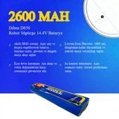 Dibea D850 Robot Süpürge 2600 mAh Batarya thumbnail 3
