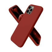 Apple İphone 12 Pro Max Kılıf First Silikon - Bordo thumbnail 1