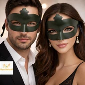 Yeşil Gizemli Masquerade Maskesi thumbnail 2