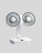 720° Döner Çift Taraflı Masaüstü Vantilatör – USB Şarjlı Sessiz Fan thumbnail 5