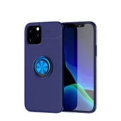 iPhone 12 Kılıf Range Yüzüklü Silikon - Mavi thumbnail 1
