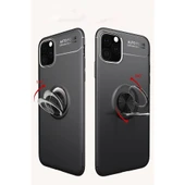iPhone 11 Pro Kılıf Range Yüzüklü Silikon - Siyah thumbnail 2