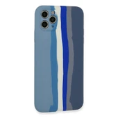 iPhone 11 Pro Kılıf Ebruli Lansman Silikon - Mavi-gri thumbnail 3