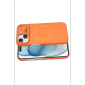 iPhone 15 Export Magsafe Kapak - Turuncu thumbnail 3