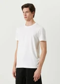 Unisex Basic Bisiklet Yaka Regular T-shirt - Beyaz thumbnail 1
