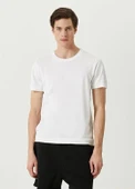Unisex Basic Bisiklet Yaka Regular T-shirt - Beyaz thumbnail 4
