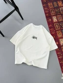 Erkek Baskılı Oversize T-shirt - Beyaz thumbnail 1