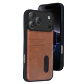 Apple İphone 17 Pro Max Sara Kartvizitli Deri Kılıf - Taba thumbnail 1