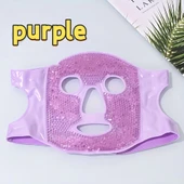 Jel Yüz Maskesi Soğuk Sıcak Boncuklu Ayarlanabilir Maske (Mor) thumbnail 2