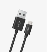 LinkTech K558 Strong 1m 2.4A Micro USB Şarj Kablosu Siyah thumbnail 1