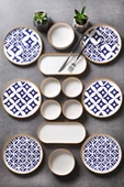 Kitchen Life 14 Parça 6 Kişilik Karo Stackable Kahvaltı Takımı - Kahvaltılık thumbnail 2