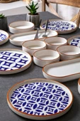 Kitchen Life 14 Parça 6 Kişilik Karo Stackable Kahvaltı Takımı - Kahvaltılık thumbnail 1