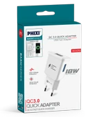 Phixi QCH202 Basic 12V / 3A Qualcomm 3.0 Hızlı Şarj Adaptörü thumbnail 3
