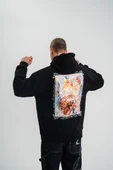 Üç İplik Kapşonlu Dijital Patchli Sweatshirt - Siyah thumbnail 2