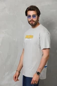 Unisex Basic Bisiklet Yaka Oversize T-shirt - Gri thumbnail 8