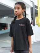 Çocuk Unisex Baskılı T-shirt - Siyah thumbnail 3