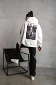 Erkek Baskılı Kapüşonlu Sweat - Beyaz thumbnail 4