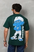 Unisex Basic Bisiklet Yaka Oversize T-shirt - Yeşil thumbnail 7