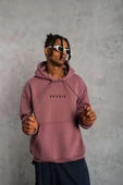Erkek Astronot Baskılı Kapüşonlu Sweat - Gül Kurusu thumbnail 2