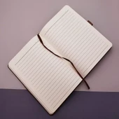 Çizgili Termo Deri Defter Siyah thumbnail 2