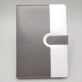 Çizgili Termo Deri Defter Gri thumbnail 1