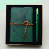 Yeşil Renk Defter Kalem Kutulu Set thumbnail 1
