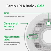 Bambu Lab Pla Basic Mavi Filament Makaralı 1.75mm 1kg thumbnail 4