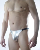 Erkek Gümüş Lame Brazillian Slip thumbnail 1