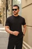 Erkek Kolları Dar Kesim Rahat Kalıp Basic Tişört thumbnail 1