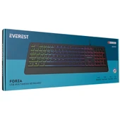 Everest KB-R59 FORZA Siyah Usb Rainbow Backlight klavye thumbnail 2