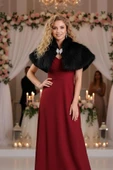 Siyah Broşlu Kürk Etol Bolero thumbnail 1