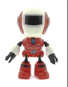 Dekoratif Sesli Işıklı Mini Sevimli Kırmızı Robot thumbnail 5