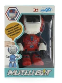 Dekoratif Sesli Işıklı Mini Sevimli Kırmızı Robot thumbnail 2