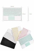Android ve İOS Uyumlu Bluetooth Klavye Touchpad Slim Kablosuz Wifi Q Klavye thumbnail 4