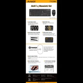 A4-Tech KM-72620D USB Standart Türkçe Q Klavye/Mouse Set thumbnail 2